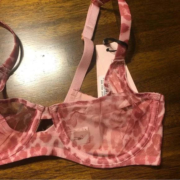 NWT $130 Agent Provocateur Lucky Full Cup Underwired Bra in Pink Leopard - 32B! - Picture 11 of 16